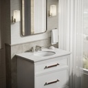Kohler K-2210-0 Caxton installed in a bathroom vanity