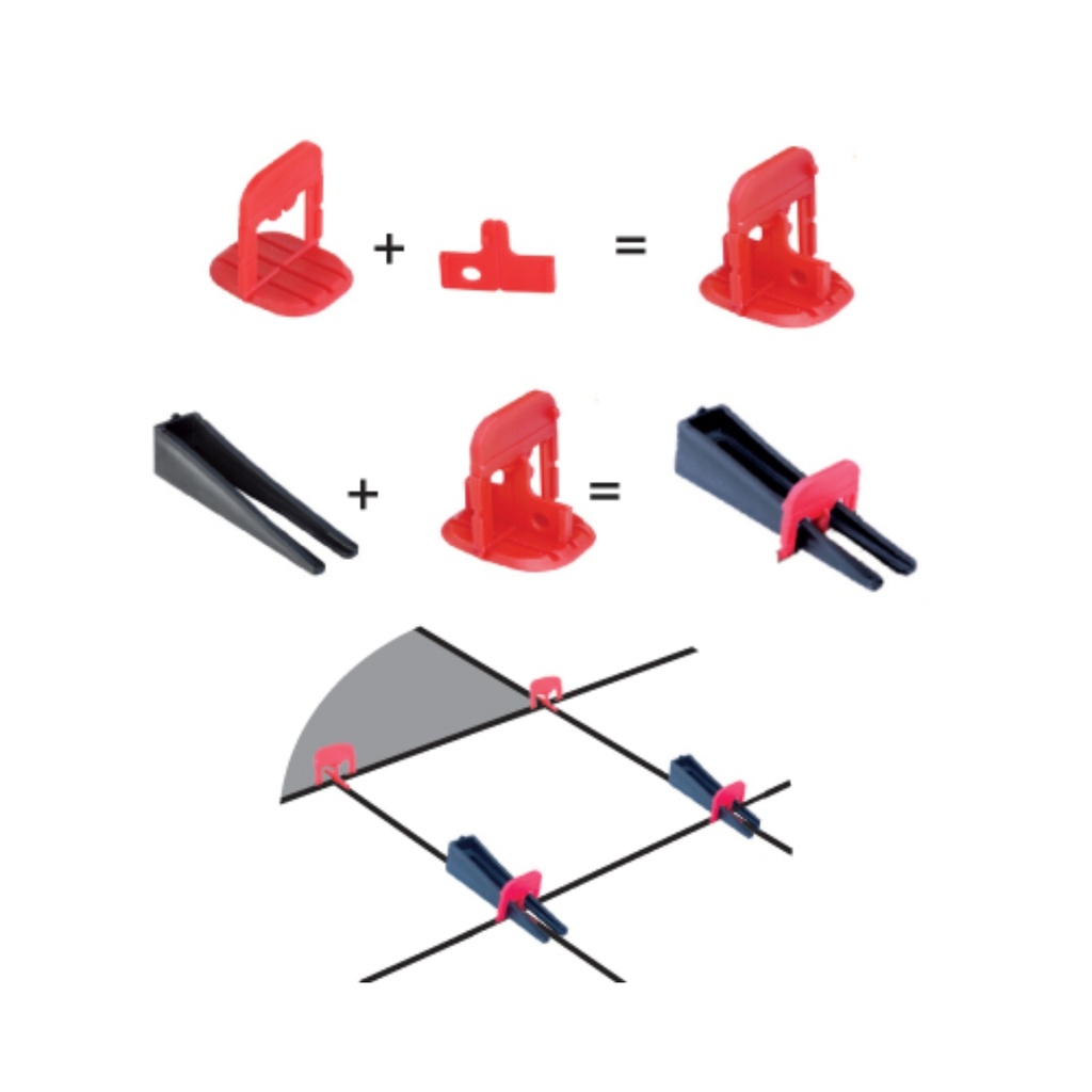 Alpha EZ Wedge, Leveling System Designed for Edges and Corners, 130pc. 