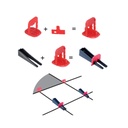 Alpha EZ Wedge EZWCT30RD, 1/8" (3.0mm), Joint Clip & Angle Tab, Red, 200pc.