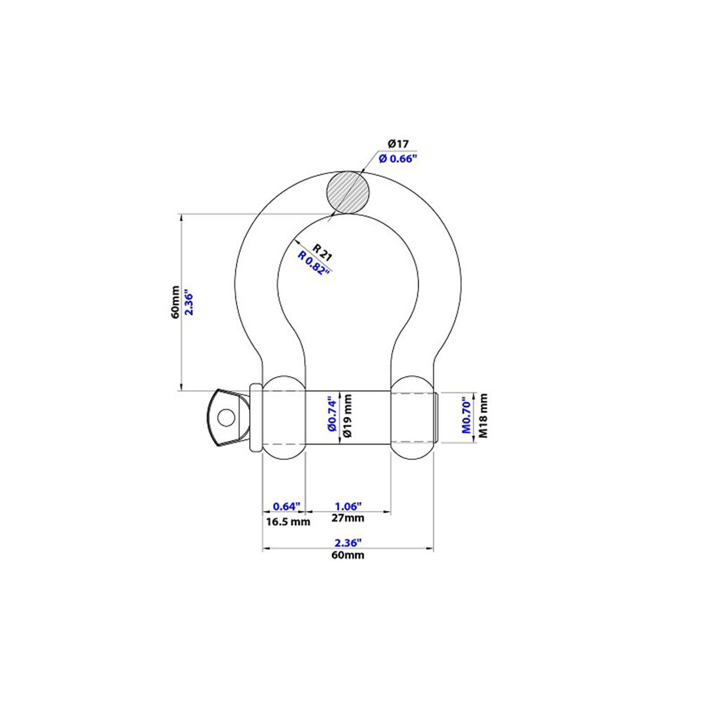 Aardwolf BS13T Bow Shackle 1.3T