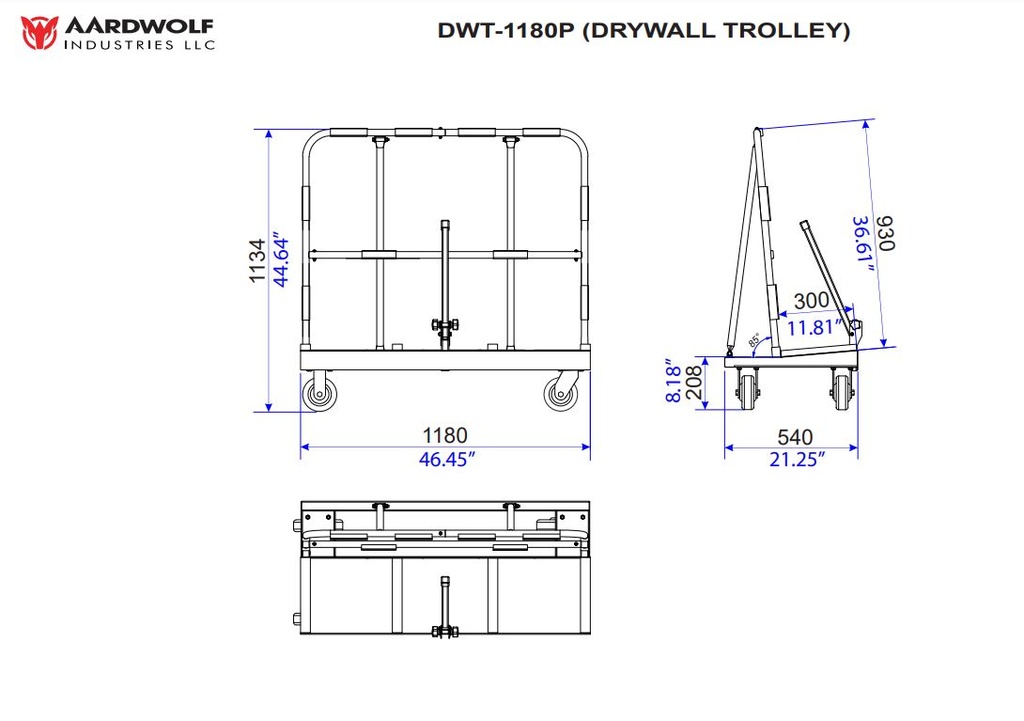 Aardwolf DWT- 1180P The Pro Drywall Cart