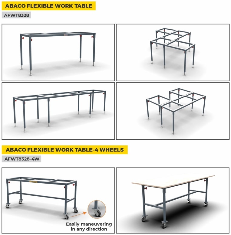 ABACO FLEXIBLE WORK TABLE - AFWT8328/AFWT8328-4W — application