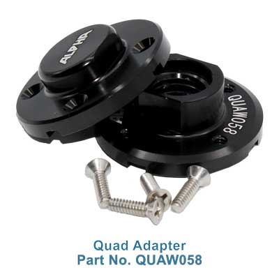 Alpha Professional Tools Quad W Adapter Aluminum 5/8-11 for Grinders - packaging