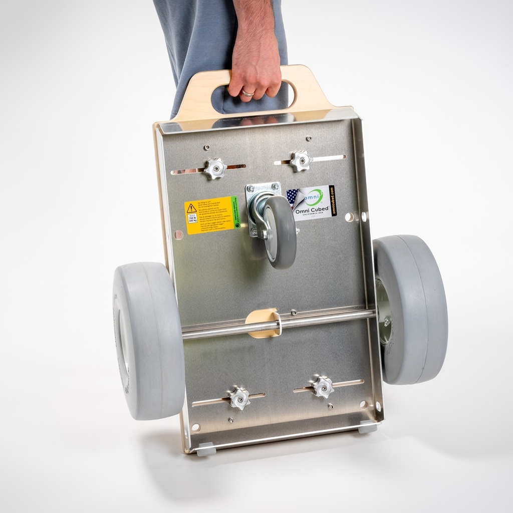 Omni Cubed EZ Glide Glass Dolly  750 lb Precision Glass Transport Dolly - in use