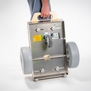 Omni Cubed EZ Glide Glass Dolly  750 lb Precision Glass Transport Dolly - in use