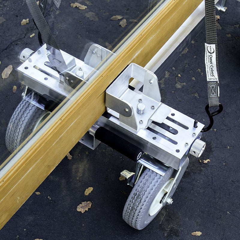 Omni Cubed Terra Trek Glass Cart  750 lb All-Terrain Glass Transport Cart - in use