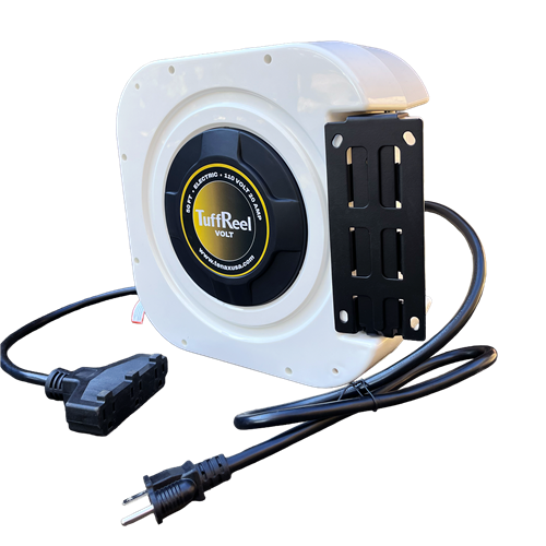 Tenax TuffReel Volt 50 FT Retractable Electric Cord Reel for Stone Fabrication Shops - side view