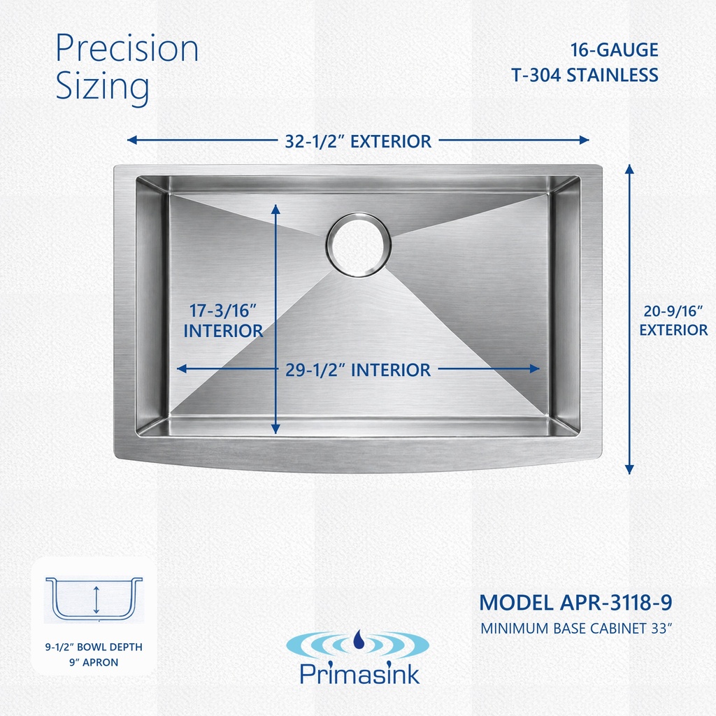 APR-3118-9 precision sizing - dimensions