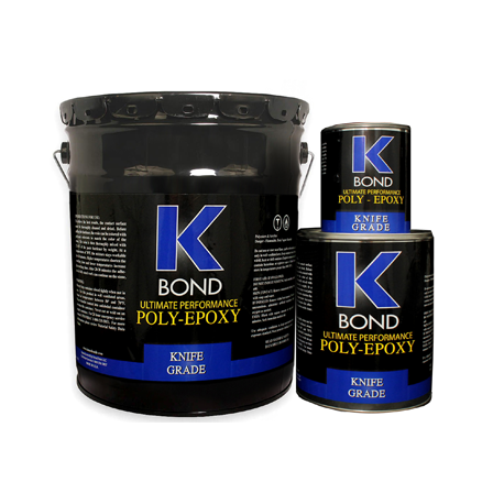 [EPOX.70637] K-Bond POLY-EPOXY Vinyl Ester Blend Knife Grade Stone Adhesive — High-Strength, Clear (Quart) (5 Gallon)