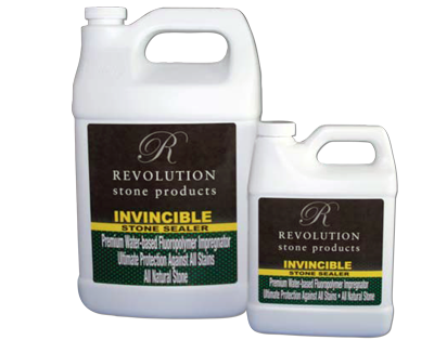 Revolution INVINCIBLE Stone Sealer — Maximum-Performance Water-Based Fluoropolymer Impregnator for Natural Stone