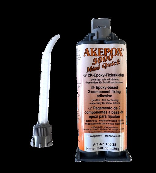 [EPOX.10561] Akemi Akepox 3000 Mini Quick Fast-Cure Two-Component Epoxy — 50 mL Cartridge (Black)