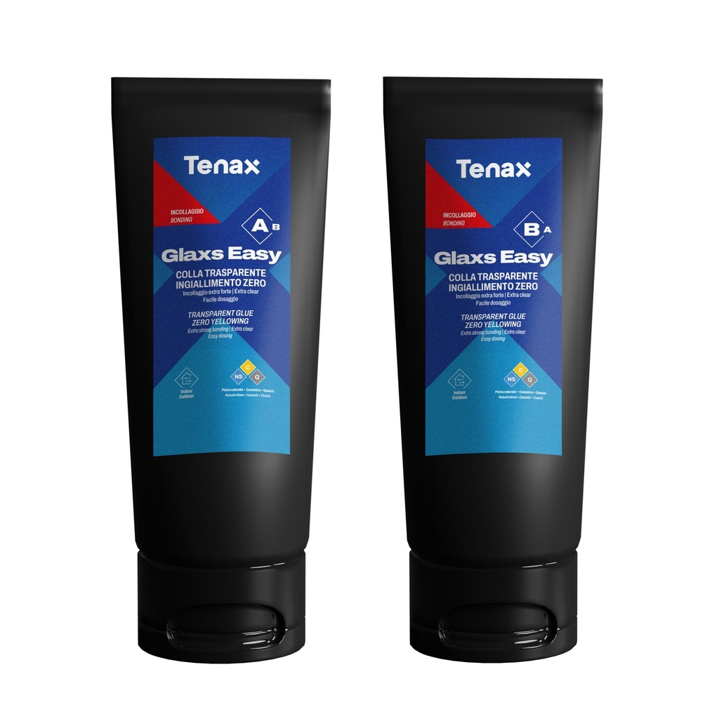 [GLAXSEASYDBL] Tenax Glaxs Easy Tube Double A+B Kit — 1200 g Crystal-Clear Stone & Porcelain Epoxy