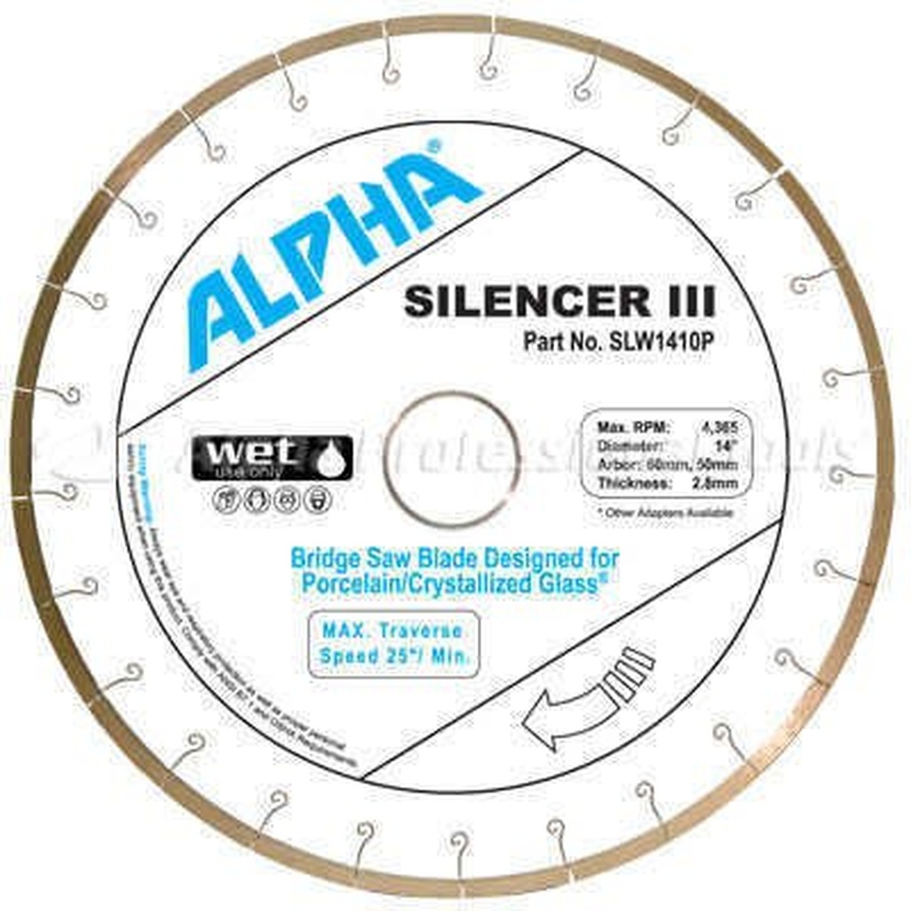 Alpha Silencer III Porcelain Bridge Saw Blade