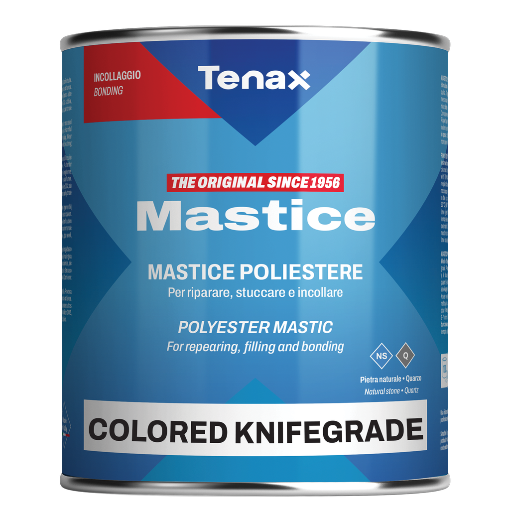 [17AB01BG50] Tenax White Knife Grade Polyester Adhesive — Glossy, Polishable Repair & Fill for Marble, Granite & Engineered Stone (1 Qt)