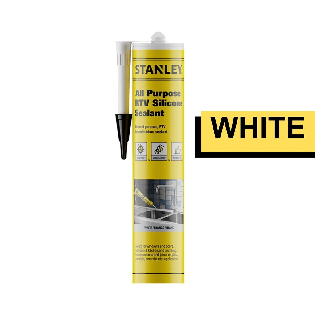 Stanley All Purpose RTV Silicone (S421) — Acetoxy Waterproof Sealant, 10.1 fl oz