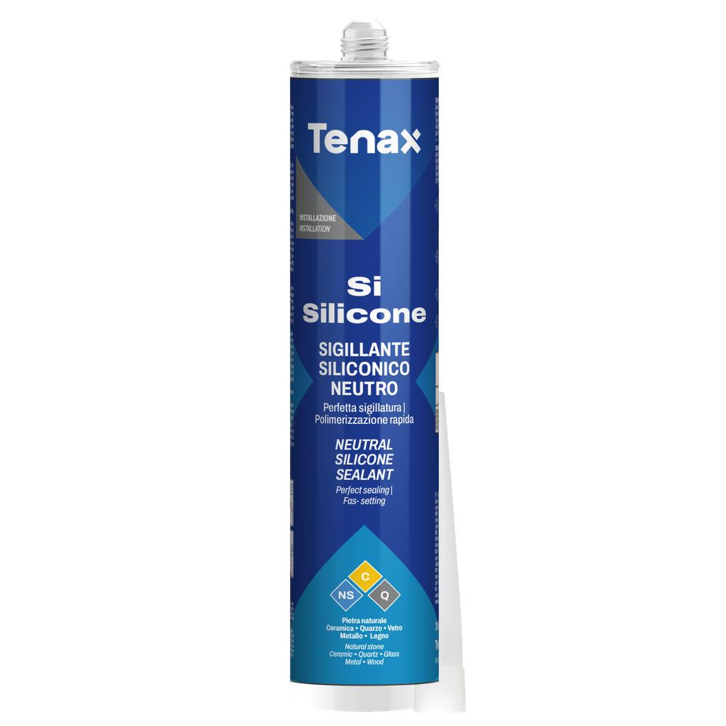 [1RSCLEAR] Tenax RTV Silicone Sealant 305 mL — 100% Silicone, Waterproof & Mildew-Resistant (Clear)