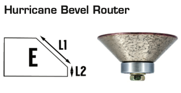 Hurricane Bevel Router Bit (Shape E)