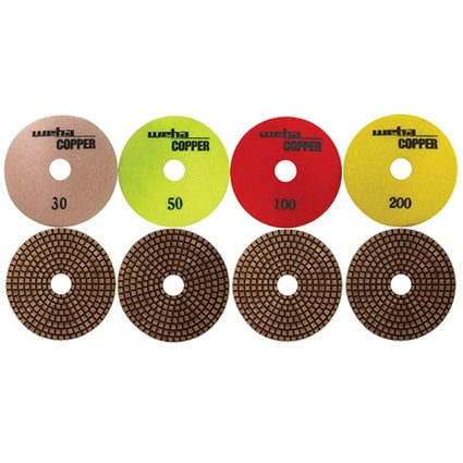 [15402] Weha 4" Copper Resin Diamond Polishing Pad (100)