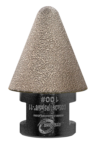 [CDC300] Cyclone Diamond Cone, 100 Grit, 5/8-11 Thread (Large (1-3/8"-3"))