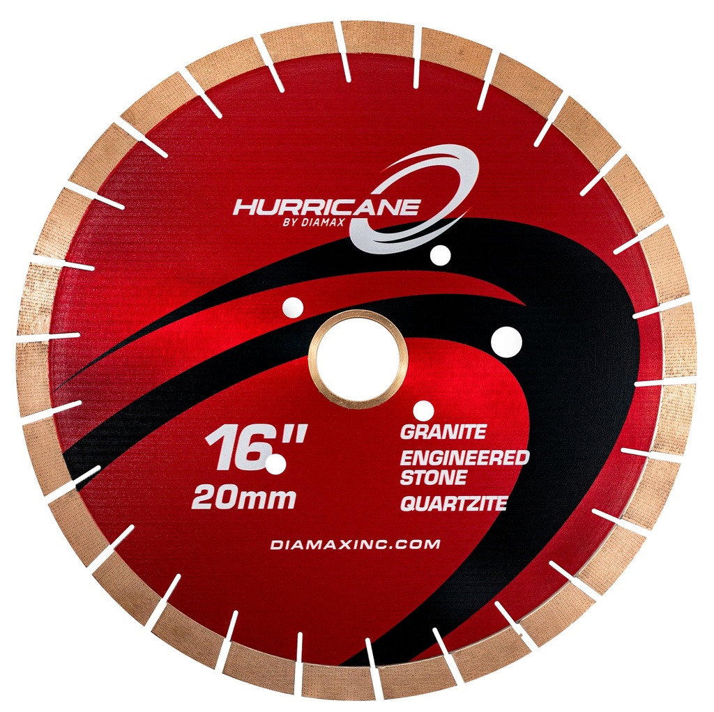 [HSCB1620] 16" Hurricane Silent Core Bridge Saw Blade, 20mm Segment (Standard 50/60mm w/ Donatoni+Denver+Breton)