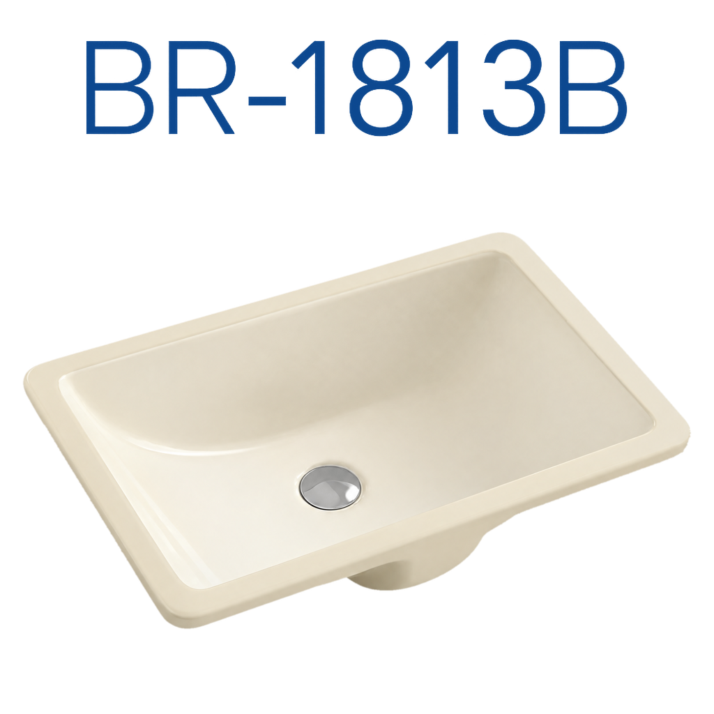 [BR-1813B] PrimaSink BR-1813B 18'' x 13'' Rectangular Undermount Vanity Sink - Biscuit