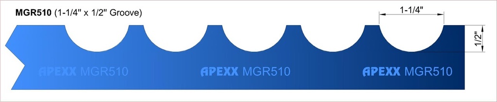 [20629-01052Q] APEXX Brazed Milling Wheel MGR510 - 350mm x 60/50mm x (1-1/4" x 1/2" Flute) - POS.1 QUARTZITE/GRANITE/MARBLE
