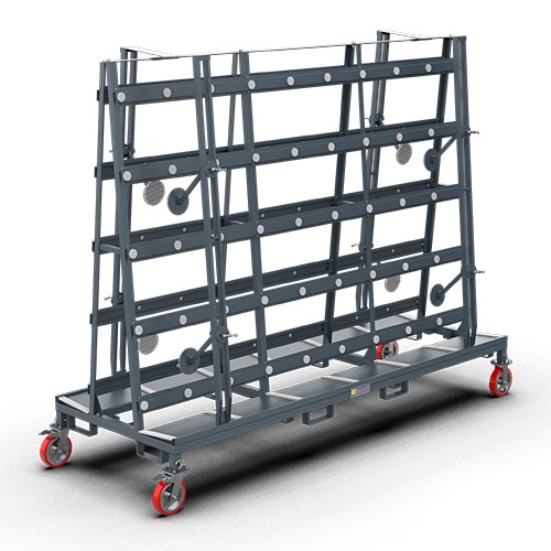 [AOGTC11879-B] Abaco Oversized Glass Transport Cart (Black)