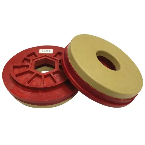 [LT125FB0120] Tenax 5" Snail Lock Automated Edge Full Bullnose Polishing Wheel (#320 W)