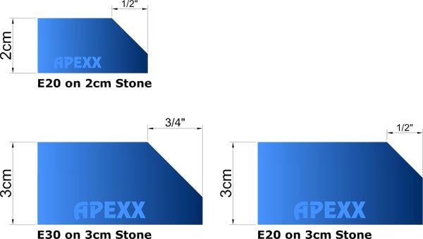 [22501-01409] Apexx - E30 - Bevel - Position 0 Segmented Router Bit