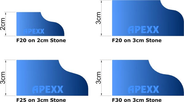 Apexx - F25 - Ogee - Position 0 Segmented Router Bit