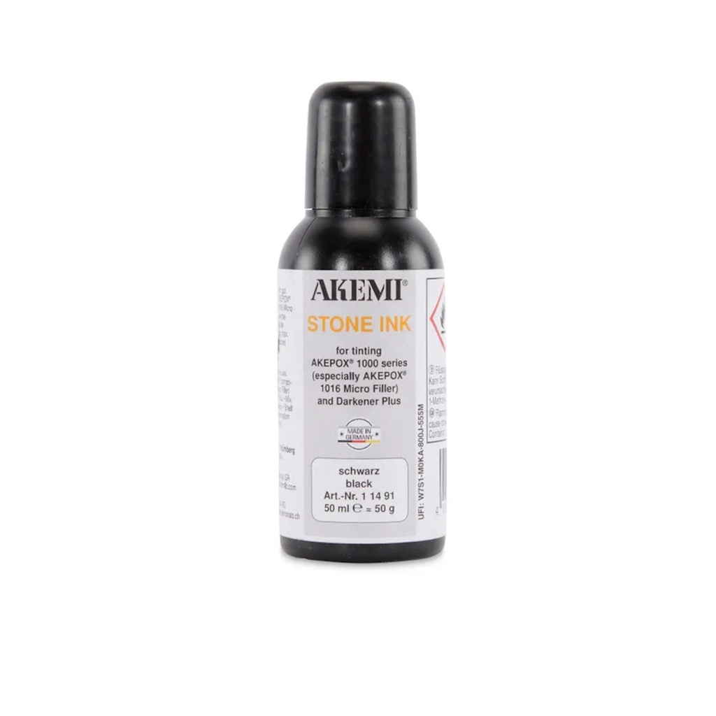 [CARE.11491] Akemi Stone Ink Extra Liquid Black - Solvent-Based Dyestuff Solution for AKEPOX® 1000-Series (50 mL, Concentrate)