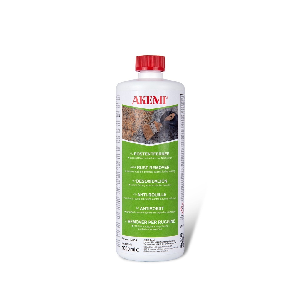 [CARE.10814] Akemi Rust Remover - Water-Based Acidic Cleaning Concentrate (1 L, Free of Hydrochloric Acid)