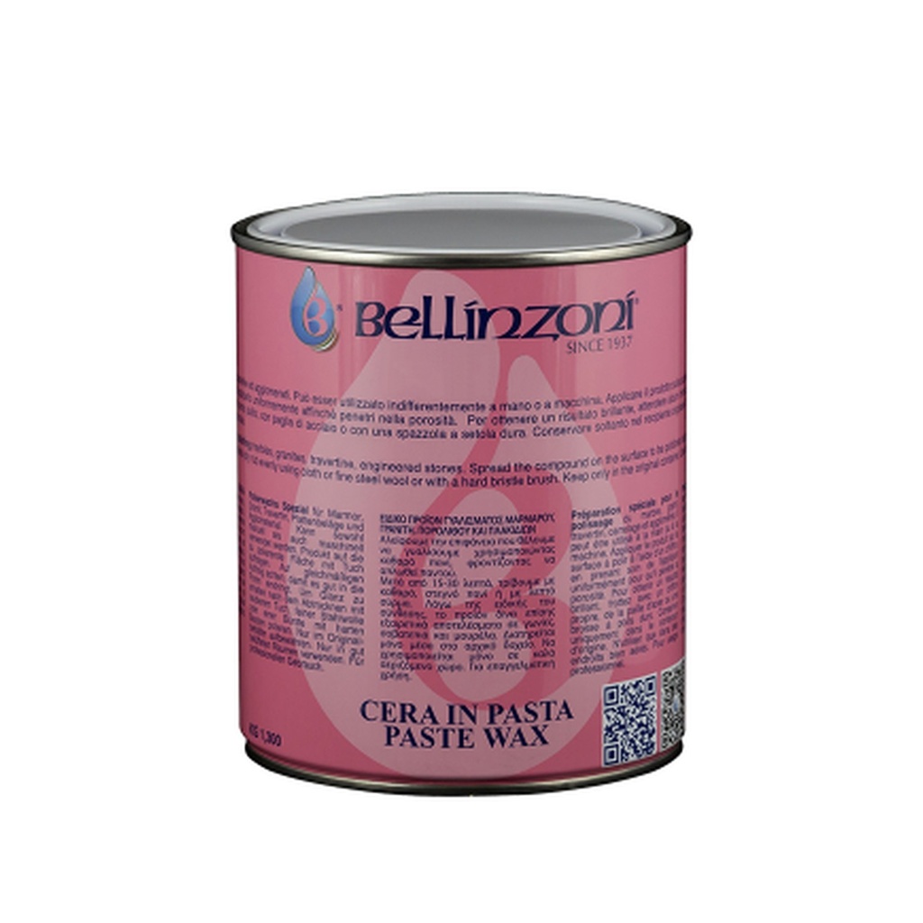 [B003080] Bellinzoni Special Preparation (Preparato Speciale) Black — Pigmented Paste Wax for Dark Marble & Granite
