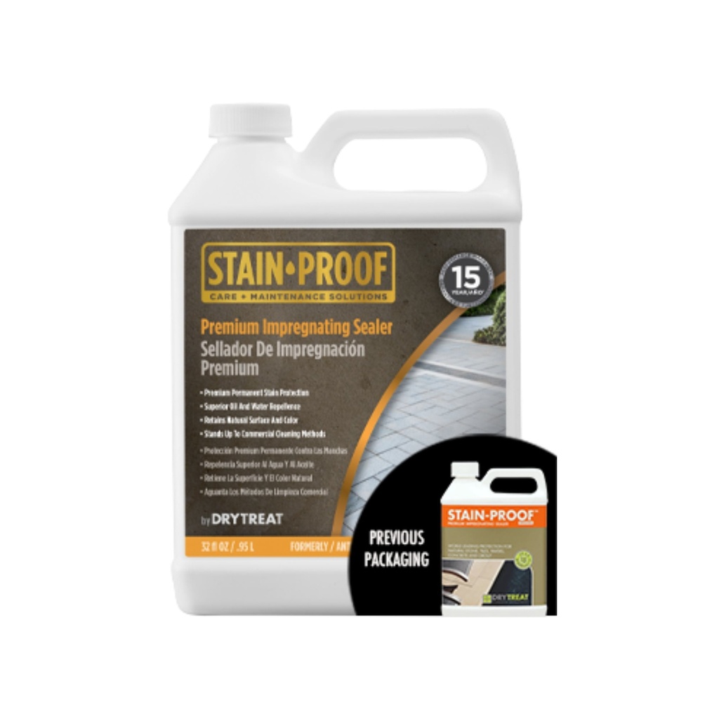 [DTSPO] Dry-Treat STAIN-PROOF Premium Impregnating Sealer (Original) — Invisible, Breathable Stone & Grout Sealer, Quart