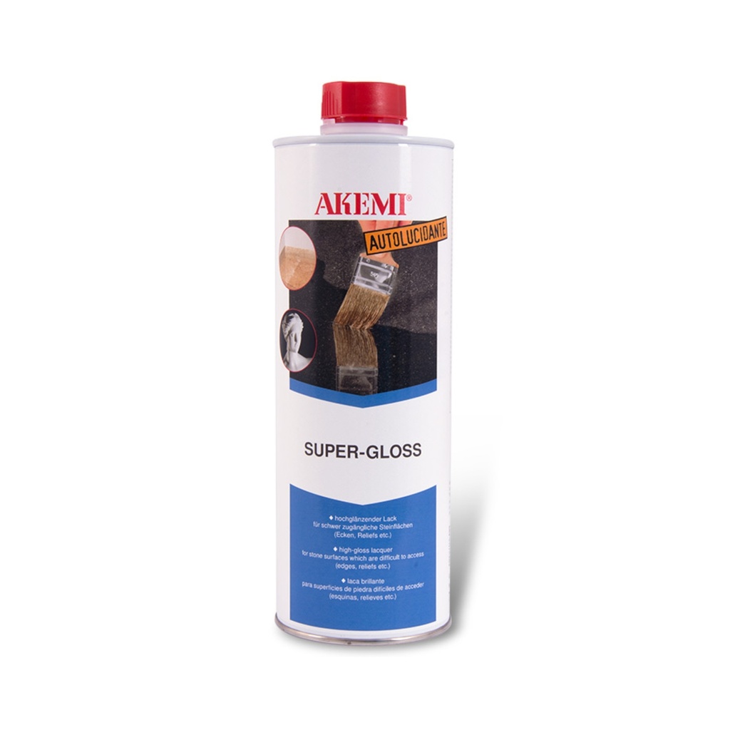 Akemi Super-Gloss — Solvent-Based High-Gloss Lacquer for Natural & Artificial Stone (750 mL)