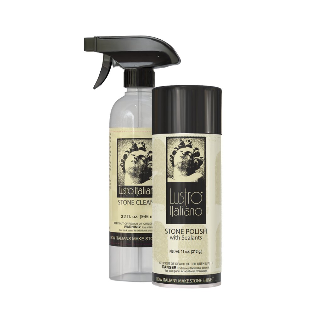 [LUSTROSET] Tenax Lustro Italiano Stone Care Kit — Natural Stone Cleaner & Polish/Sealant Set