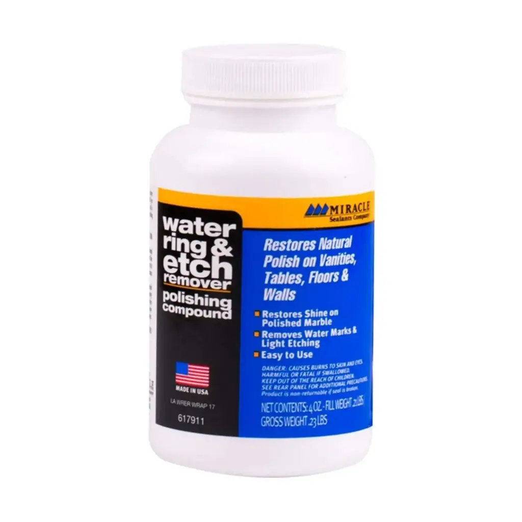 [MIR-WATRINEREM] Miracle Sealants Water Ring & Etch Remover — 4 oz Polishing Compound for Marble & Calcium-Based Stone