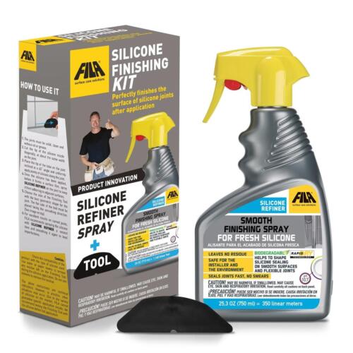 FILA SILICONE FINISHING KIT — Smooth Finishing Spray + Tool for Fresh Silicone & Caulk