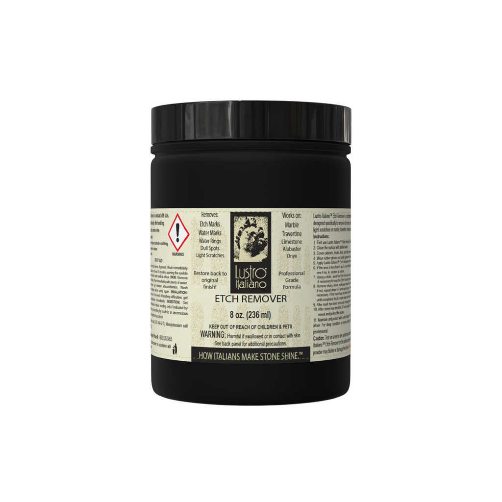 [LUSTROETCH] Tenax Lustro Italiano Etch & Watermark Remover — 8 oz Polishing Powder for Marble, Travertine, Limestone, Onyx & Alabaster