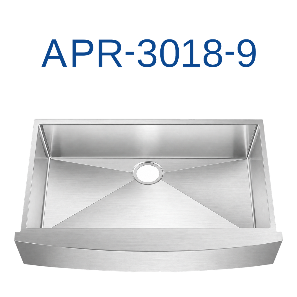 [APR-3018-9] PrimaSink APR-3018-9 29 1/2'' x 21 7/16'' Single bowl Farmhouse Apron Sink - 16 Gauge Stainless Steel