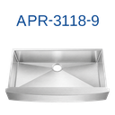 PrimaSink APR-3118-9 32 1/2'' x 20 9/16'' Single bowl Farmhouse Apron Sink - 16 Gauge Stainless Steel