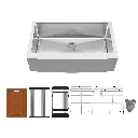 PrimaSink APR-3218-9 35 1/2 x 21 7/16 Single bowl Farmhouse Apron Sink - 16 Gauge Stainless Steel
