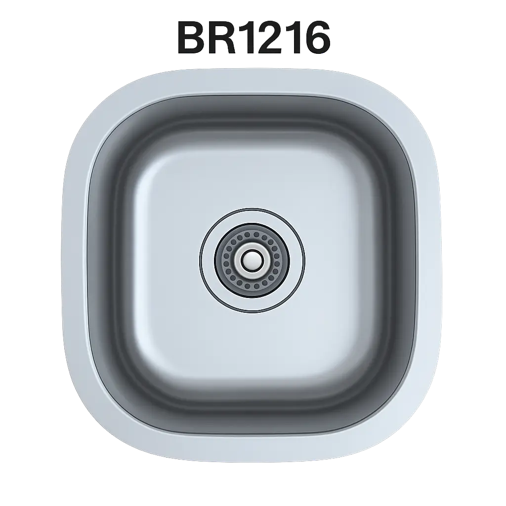[BR-1216] PrimaSink BR-1216 12-5/8 x 15 Single bowl Undermount Bar Sink - 18 Gauge Stainless Steel