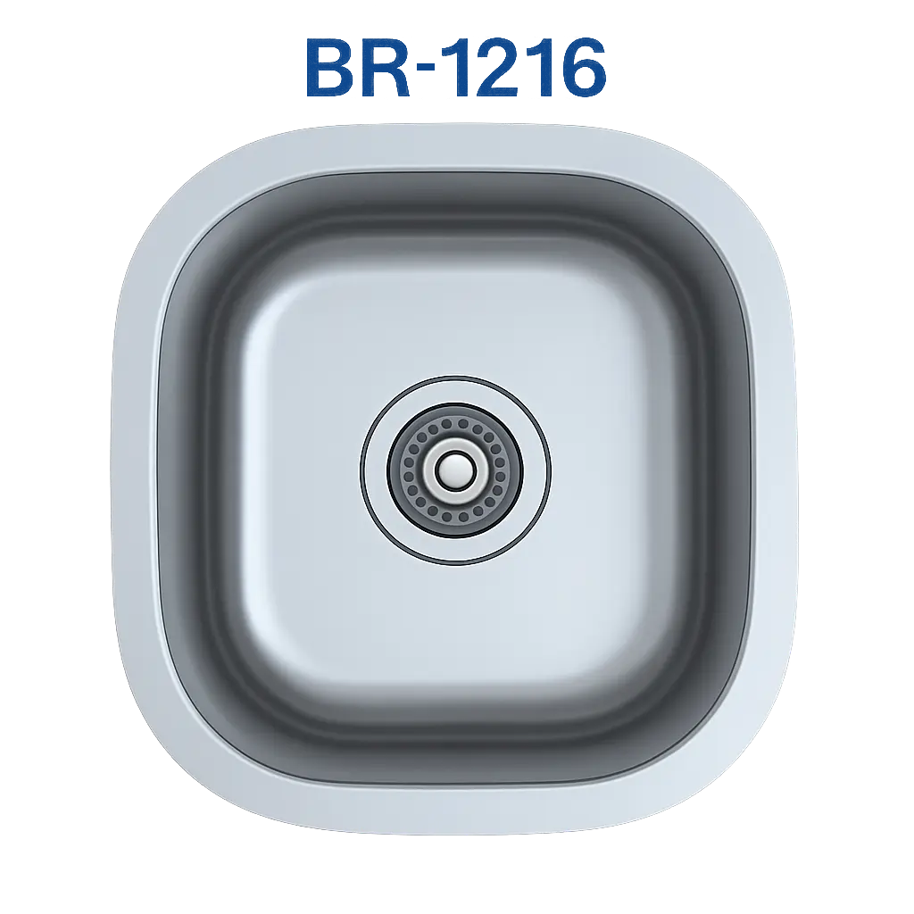 [BR-1216] PrimaSink BR-1216 12-5/8'' x 15'' Single bowl Undermount Bar Sink - 18 Gauge Stainless Steel