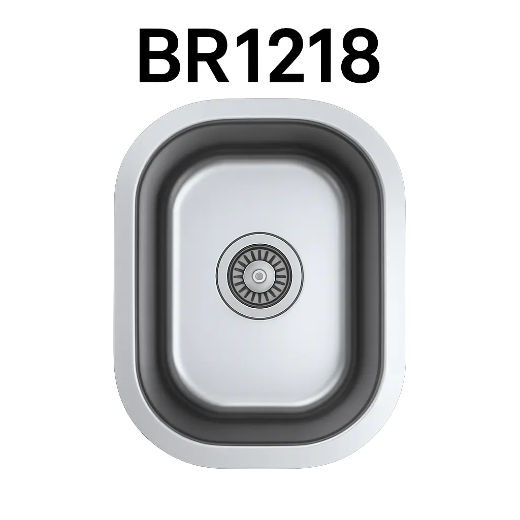 [BR-1218] PrimaSink BR-1218 10-1/2 x 18 Single bowl Undermount Bar Sink - 18 Gauge Stainless Steel