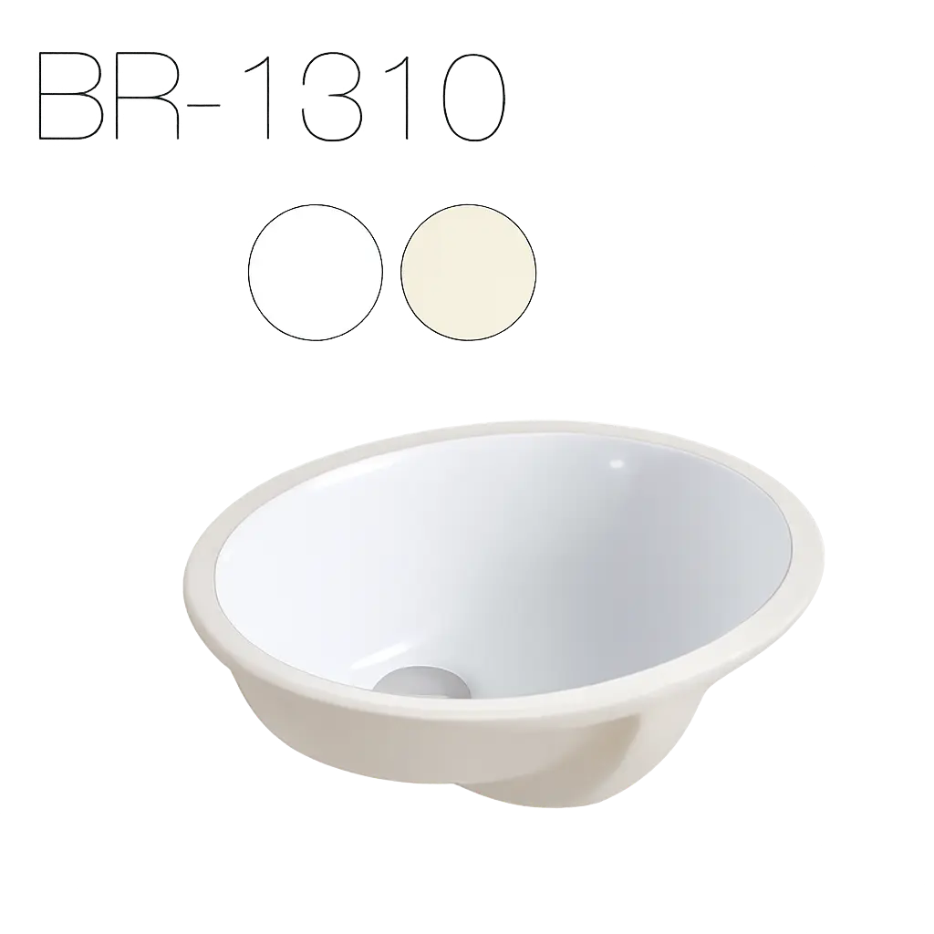 [BR-1310B] PrimaSink BR-1310B 13" x 10 Oval Undermount Vanity Sink - Biscuit