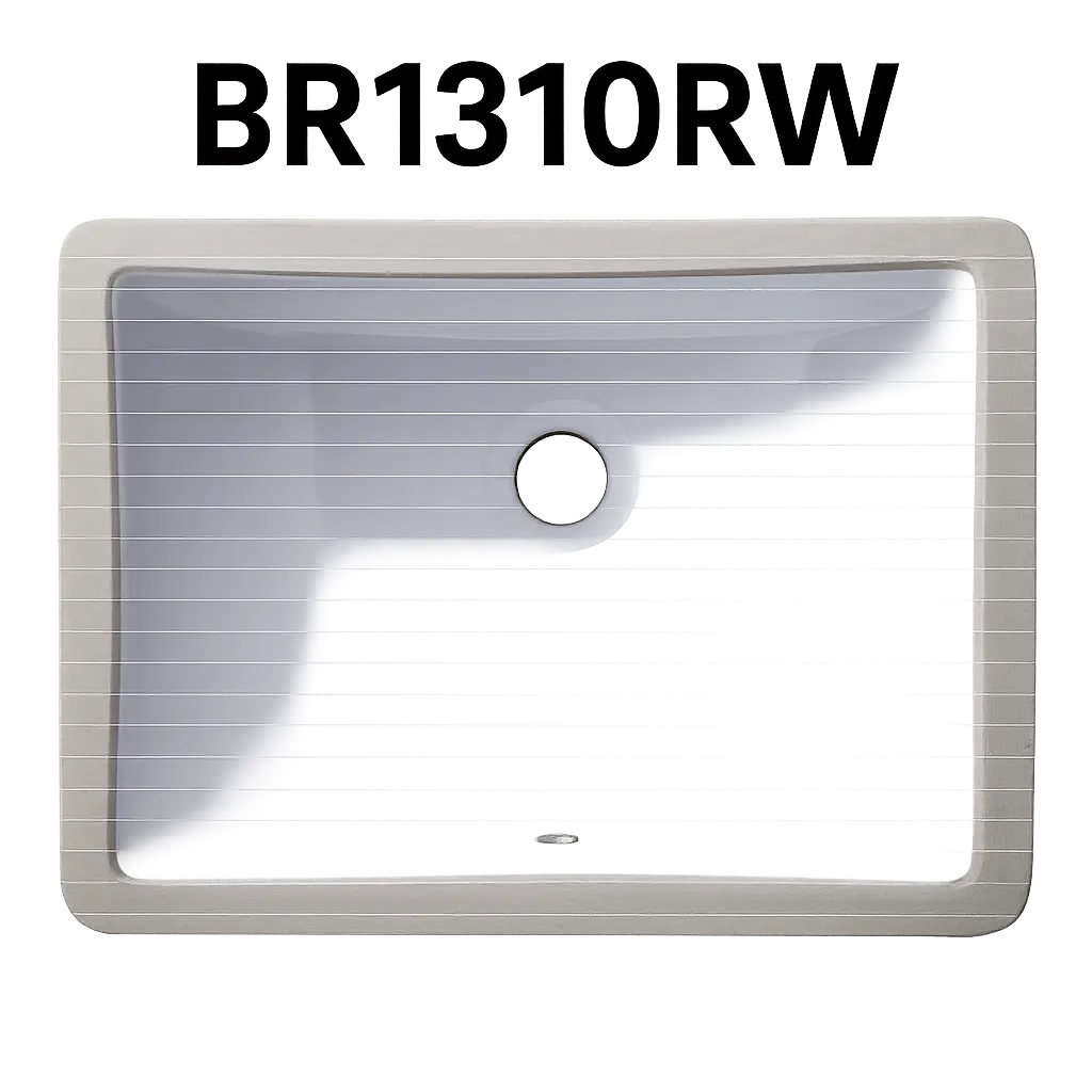 [BR-1310RW] PrimaSink BR-1310RW 13-3/4" x 10 Rectangular Undermount Vanity Sink - White