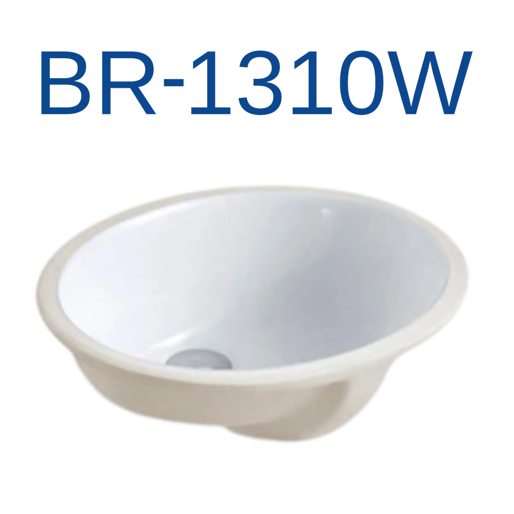 [BR-1310W] PrimaSink BR-1310W 13'' x 10'' Oval Undermount Vanity Sink - White