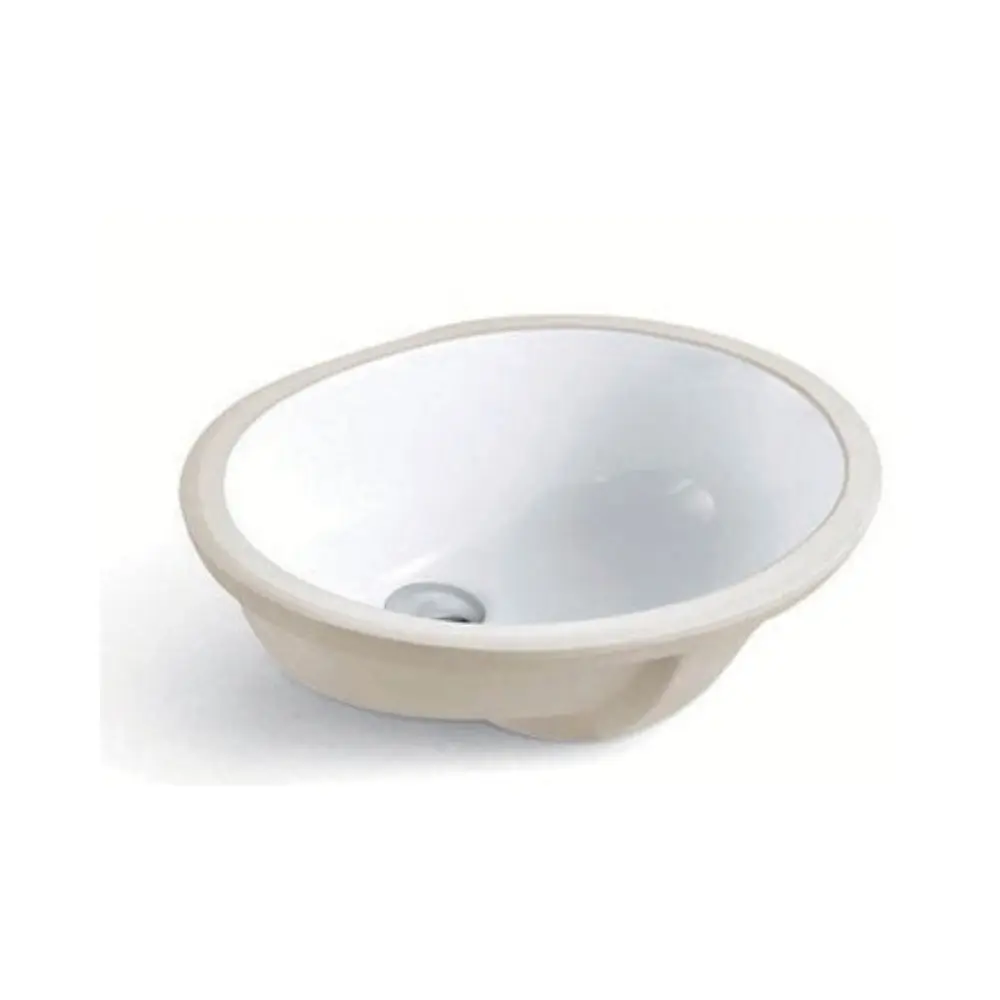 BR1310W - White Color Oval Vanity Sink In. (13" x 10") - Out. (15" x 12" x 7") 
