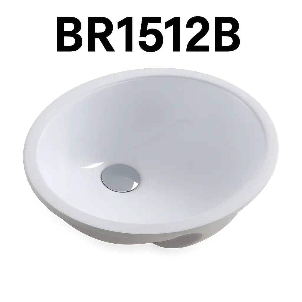 [BR-1512B] PrimaSink BR-1512B 15-1/2 x 12-1/4 Oval Undermount Vanity Sink - Biscuit
